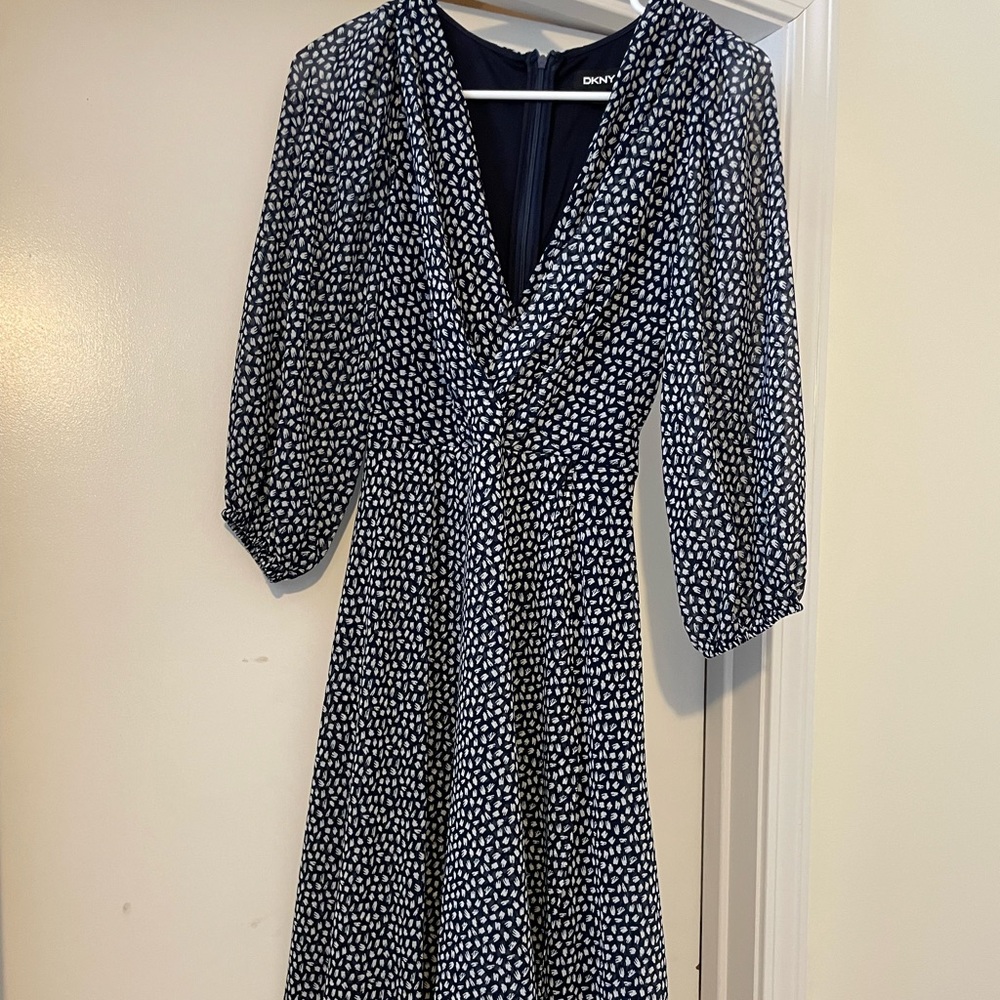 Navy blue midi dress by DKNY